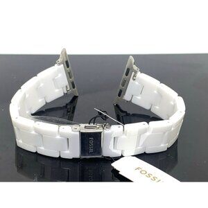 Fossil Women's Apple Watch 38/40/41mm Case Band White Ceramic Bracelet S380005